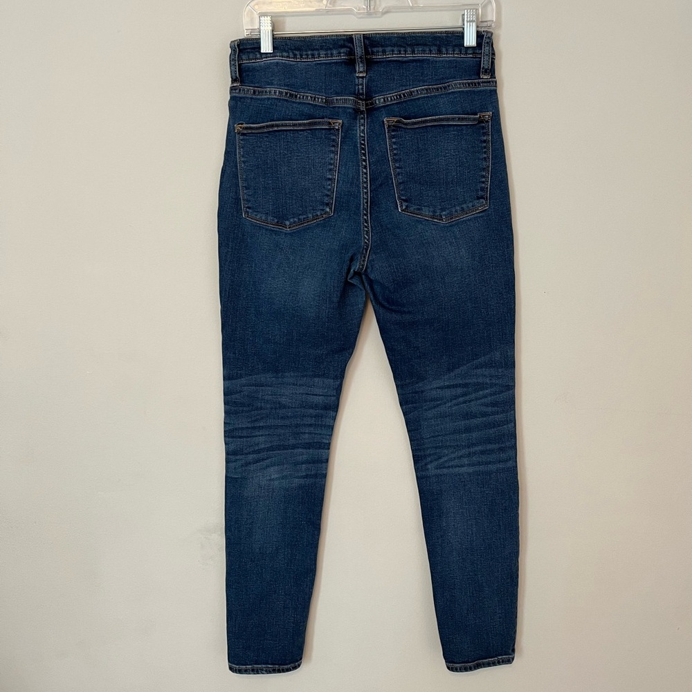 J. Crew Mercantile Skinny Jeans Women's Size 30 Blue Whiskers Mid Rise - Picture 4 of 8